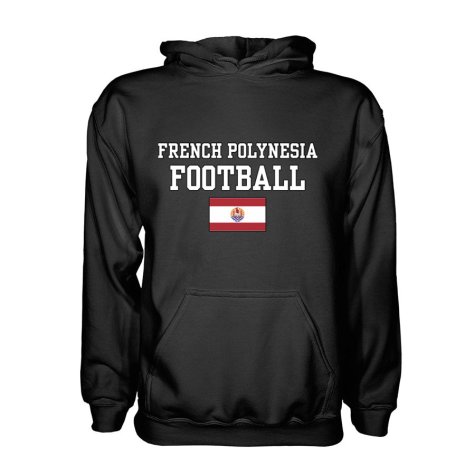 French Polynesia Football Hoodie - Black