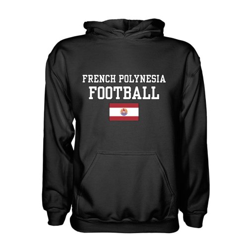 French Polynesia Football Hoodie - Black