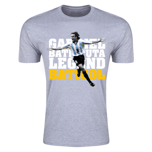 Gabriel Batistuta Argentina Legend T-Shirt (Grey)