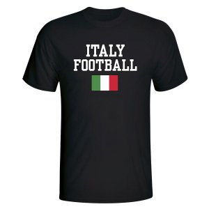 Italy Football T-Shirt - Black