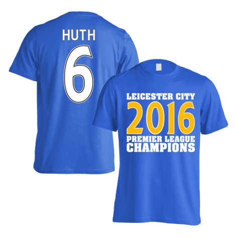 Leicester City 2016 Premier League Champions T-Shirt (Huth 6) Blue