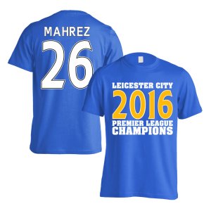 Leicester City 2016 Premier League Champions T-Shirt (Mahrez 26) Blue - Kids