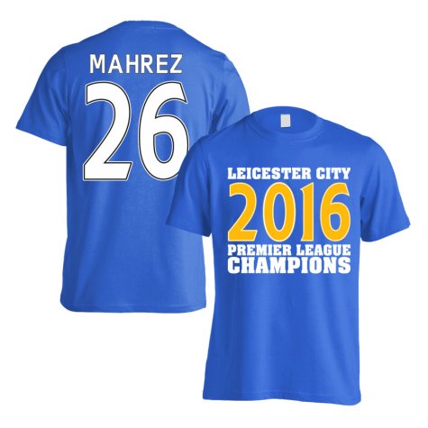 Leicester City 2016 Premier League Champions T-Shirt (Mahrez 26) Blue - Kids