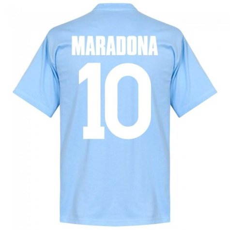 Napoli Maradona 10 Team T-Shirt - Sky