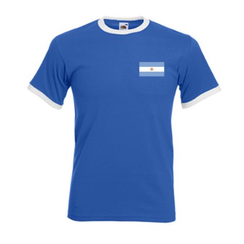 Diego Maradona Argentina Ringer Tee (blue)