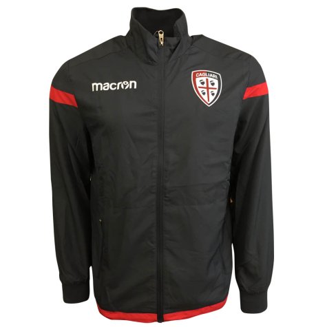 2017-2018 Cagliari Macron Microfibre Travel Tracksuit (Dark Grey)