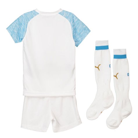 2018-2019 Olympique Marseille Home Little Boys Mini Kit