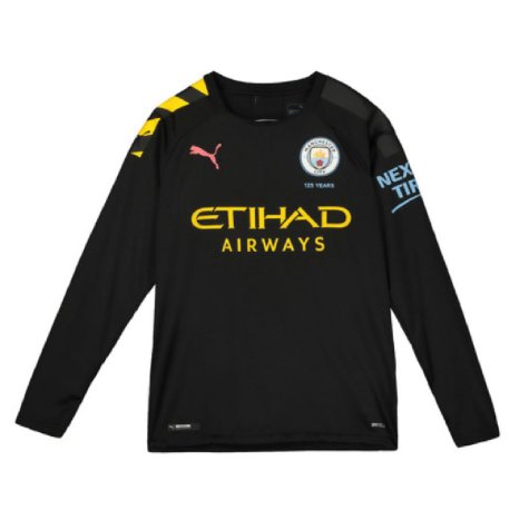 2019-2020 Manchester City Puma Away Long Sleeve Shirt (Kids) (FERNANDINHO 25)