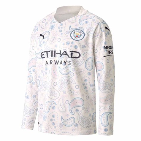 2020-2021 Manchester City Puma Third Long Sleeve Shirt (Kids) (BERNARDO 20)