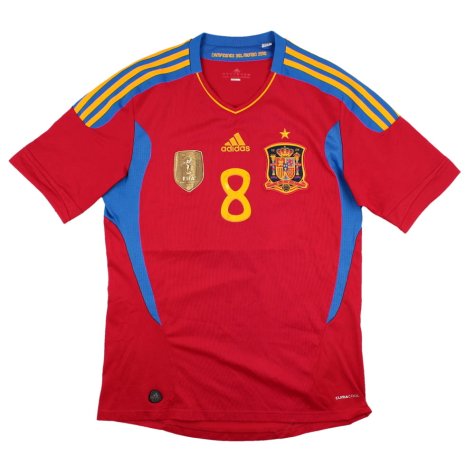 Spain 2011-12 Home Shirt (M) Xavi #8 (Very Good)