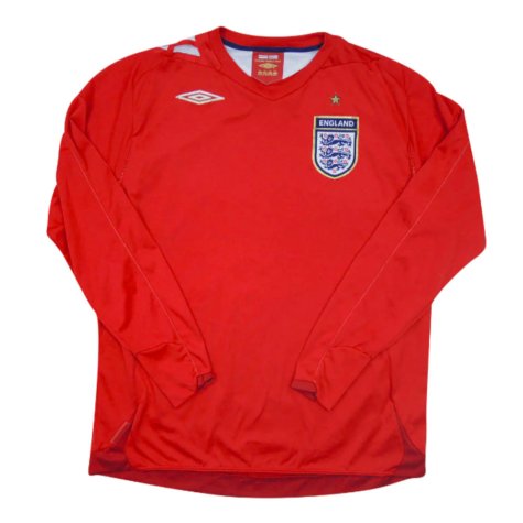 England 2006-08 Long Sleeve Away Shirt (Excellent) (FERDINAND 5)