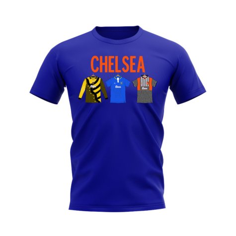 Chelsea 1995-1996 Retro Shirt T-shirts - Text (Blue) (Zola 25)