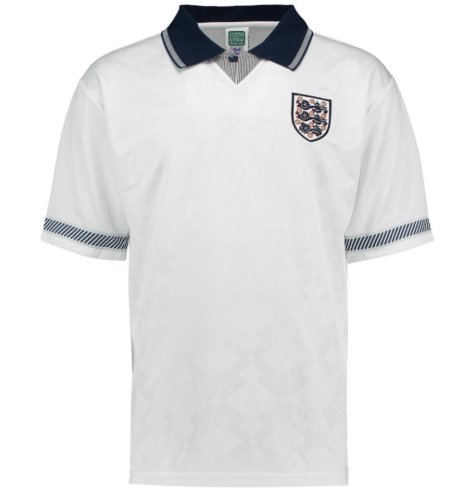 Score Draw England World Cup 1990 Home Shirt (Beardsley 9)