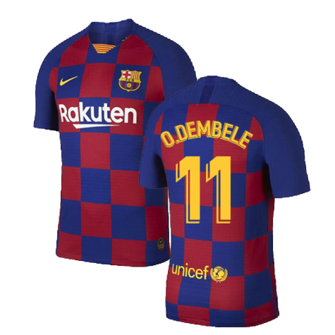 2019-2020 Barcelona Home Vapor Match Nike Shirt (Kids) (O.DEMBELE 11)