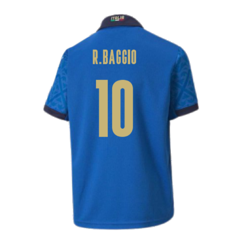 2020-2021 Italy Home Puma Football Shirt (Kids) (R.BAGGIO 10)