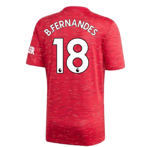 2020-2021 Man Utd Adidas Home Football Shirt (Kids) (B.FERNANDES 18)