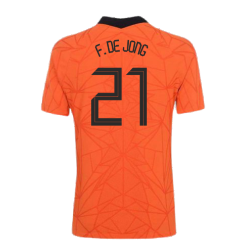 2020-2021 Holland Home Nike Vapor Match Shirt (F. DE JONG 21)