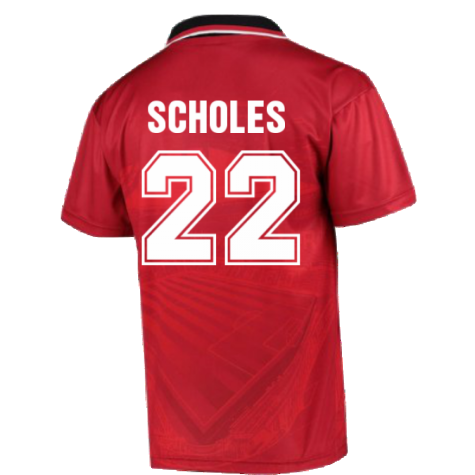 1996 Manchester United Home Football Shirt (SCHOLES 22)