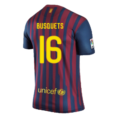 Barcelona 2011-12 Home Shirt (L) (Very Good) (Busquets 16)