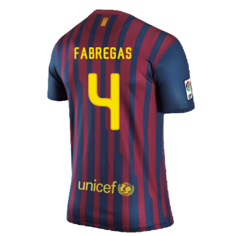 Barcelona 2011-12 Home Shirt (L) (Very Good) (Fabregas 4)