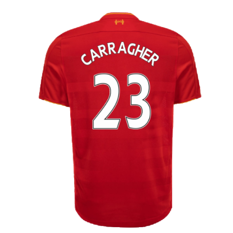 Liverpool 2016-17 Home Football Shirt (Excellent) (CARRAGHER 23)