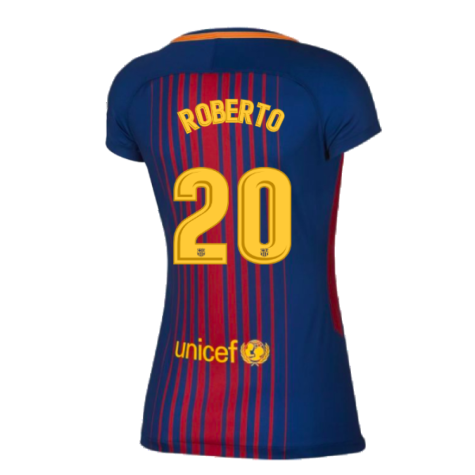 2017-2018 Barcelona Home Shirt (Womens) (Roberto 20)