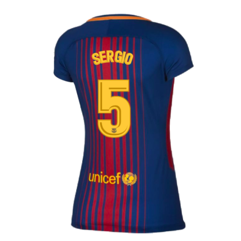 2017-2018 Barcelona Home Shirt (Womens) (Sergio 5)