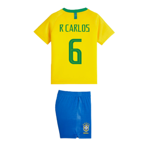 2018-2019 Brazil Little Boys Home Kit (R Carlos 6)