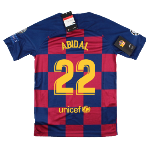 2019-2020 Barcelona CL Home Shirt (Kids) (ABIDAL 22)