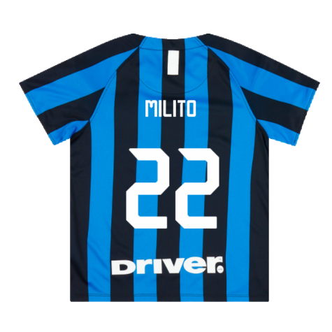 2019-2020 Inter Milan Little Boys Home Kit (Milito 22)