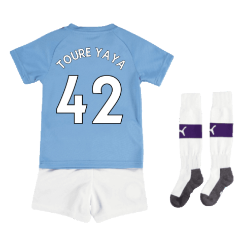 2019-2020 Man City Home Mini Kit (TOURE YAYA 42)