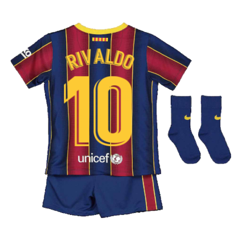 2020-2021 Barcelona Home Nike Baby Kit (RIVALDO 10)