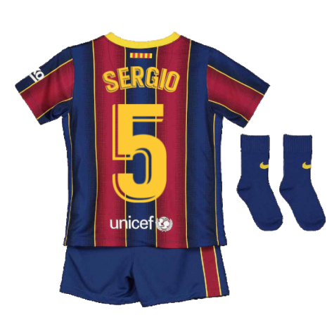 2020-2021 Barcelona Home Nike Baby Kit (SERGIO 5)