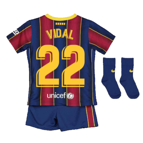 2020-2021 Barcelona Home Nike Baby Kit (VIDAL 22)