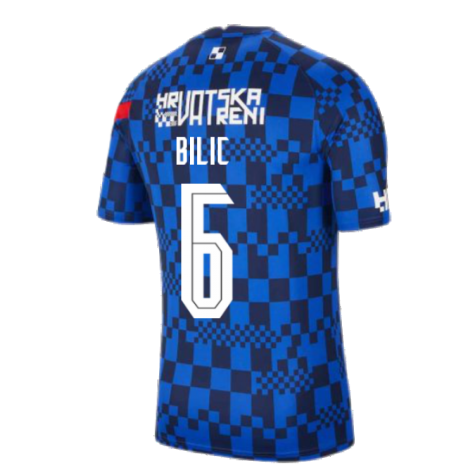 2020-2021 Croatia Pre-Match Training Shirt (Blue) - Kids (BILIC 6)