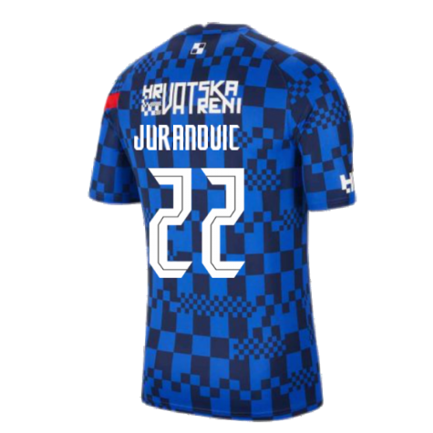 2020-2021 Croatia Pre-Match Training Shirt (Blue) - Kids (JURANOVIC 22)