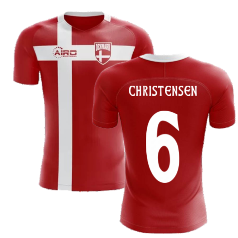 2024-2025 Denmark Flag Concept Football Shirt (Christensen 6)