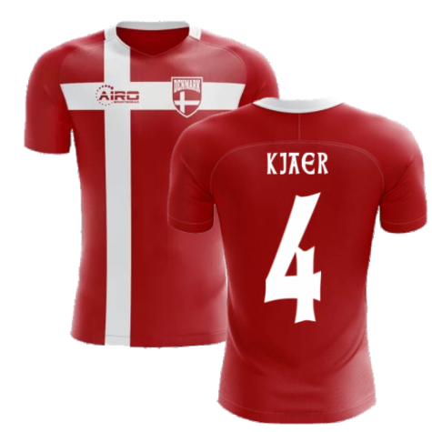 2024-2025 Denmark Flag Concept Football Shirt (Kjaer 4)