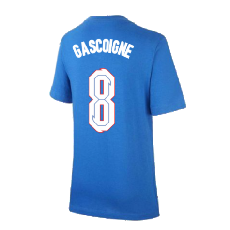 2020-2021 England Nike Evergreen Crest Tee (Blue) - Kids (GASCOIGNE 8)