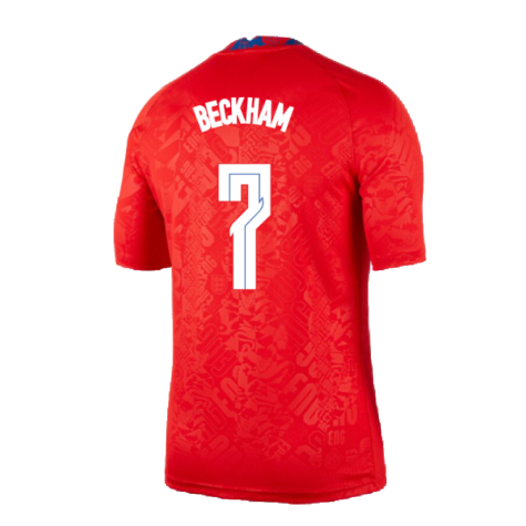 2020-2021 England Pre-Match Training Shirt (Red) (Beckham 7)