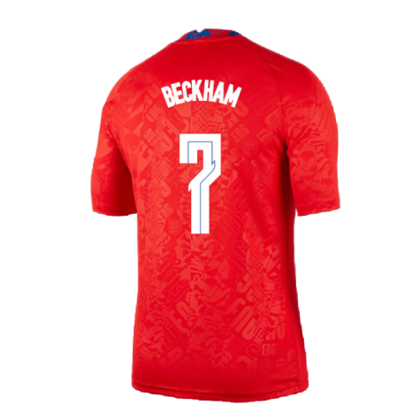 2020-2021 England Pre-Match Training Shirt (Red) (Beckham 7)