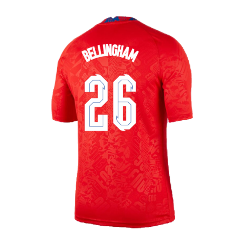 2020-2021 England Pre-Match Training Shirt (Red) (Bellingham 26)