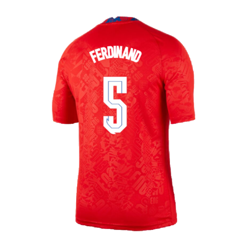 2020-2021 England Pre-Match Training Shirt (Red) (FERDINAND 5)