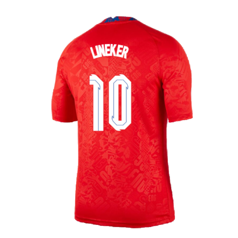 2020-2021 England Pre-Match Training Shirt (Red) (LINEKER 10)