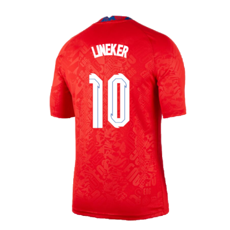 2020-2021 England Pre-Match Training Shirt (Red) (LINEKER 10)