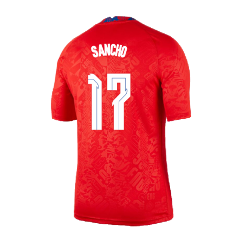 2020-2021 England Pre-Match Training Shirt (Red) (Sancho 17)