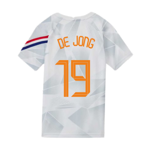 2020-2021 Holland Pre-Match Training Shirt (White) - Kids (DE JONG 19)