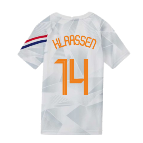 2020-2021 Holland Pre-Match Training Shirt (White) - Kids (KLAASSEN 14)