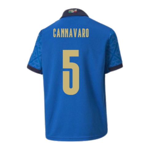 2020-2021 Italy Home Puma Football Shirt (Kids) (CANNAVARO 5)