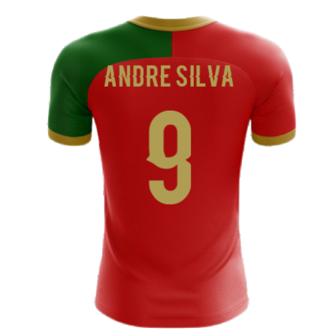 2024-2025 Portugal Flag Home Concept Football Shirt (Andre Silva 9) - Kids